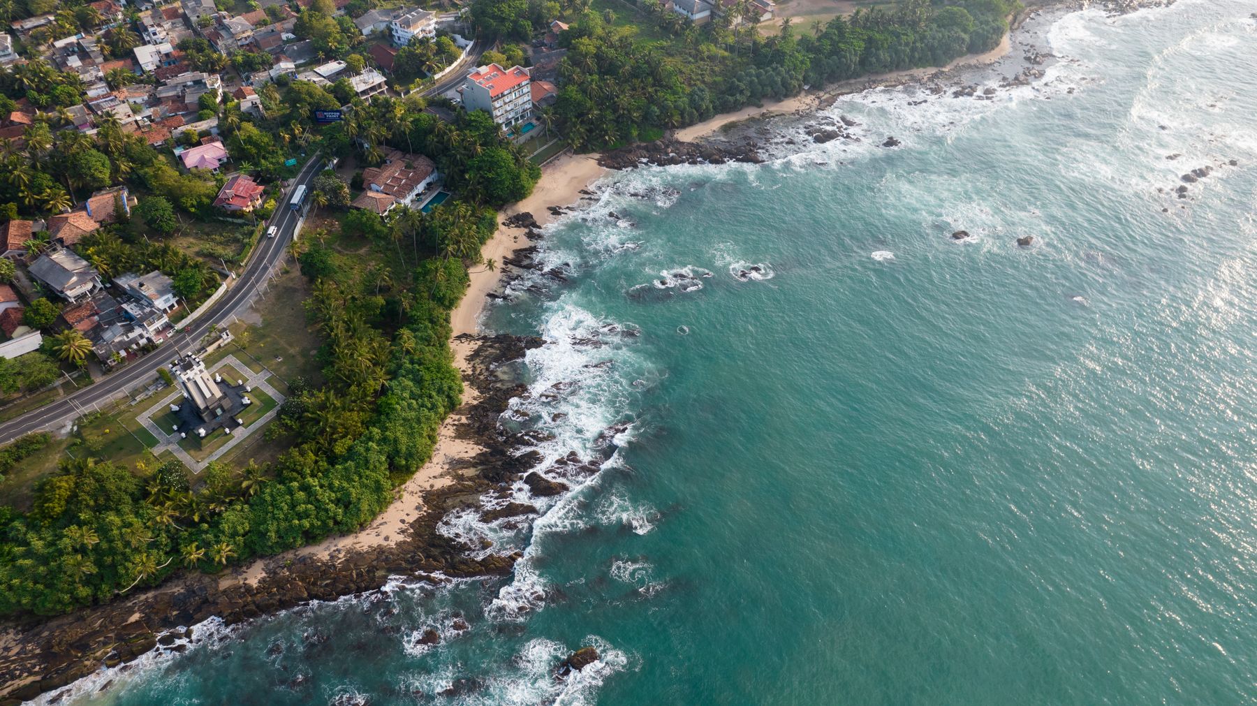 Tangalle coastline seen from above